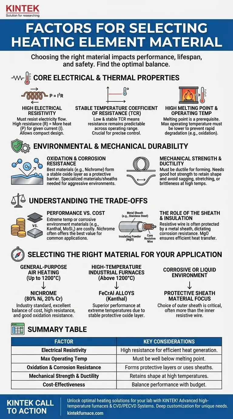 What factors should be considered when selecting a heating element material? Optimize Performance and Durability Visual Guide