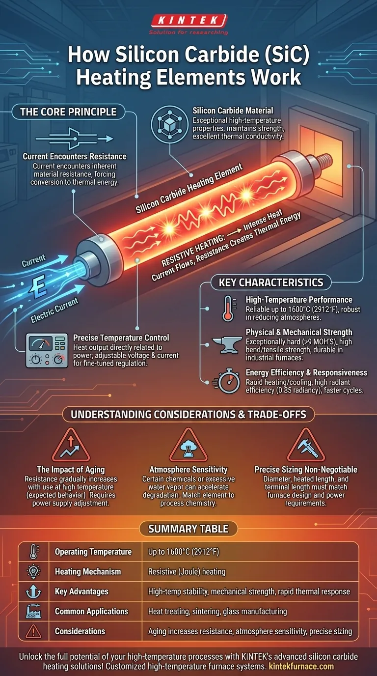 탄화규소 발열체는 어떻게 작동하나요? 고온 정밀도 및 효율성 달성 시각적 가이드