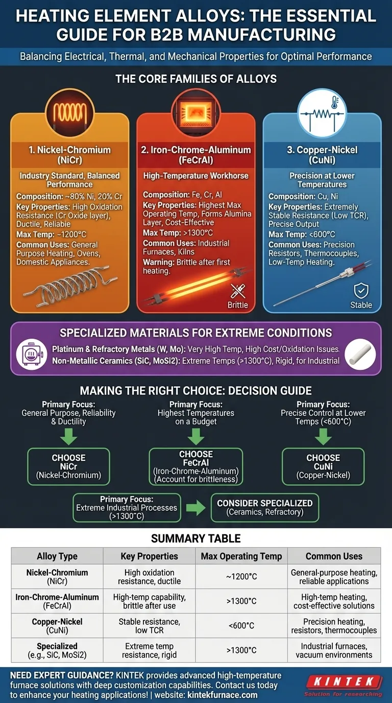 What are the main types of alloys used for manufacturing heating elements? Discover the Best Alloys for Your Heating Needs Visual Guide