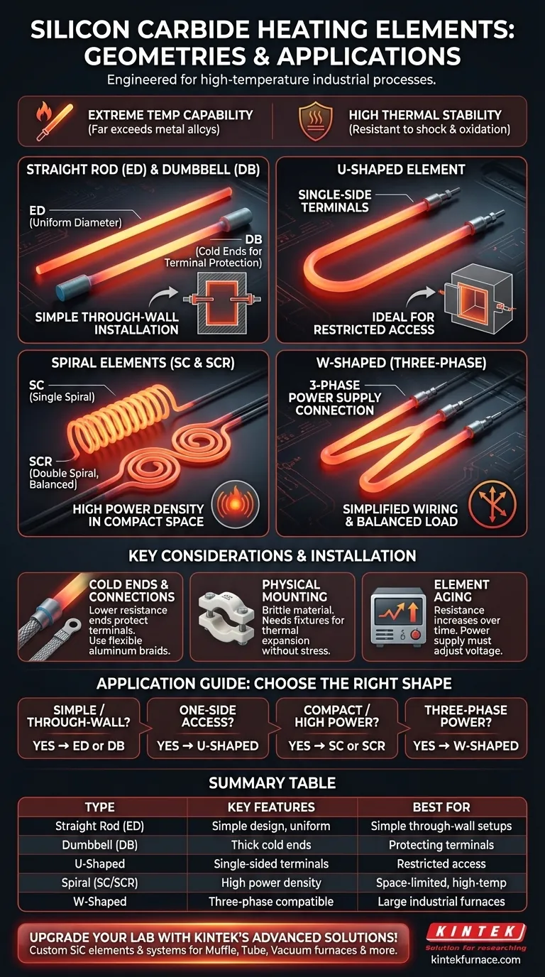 ¿Cuáles son los diferentes tipos de elementos calefactores de carburo de silicio disponibles? Optimice el rendimiento de su horno de alta temperatura Guía Visual