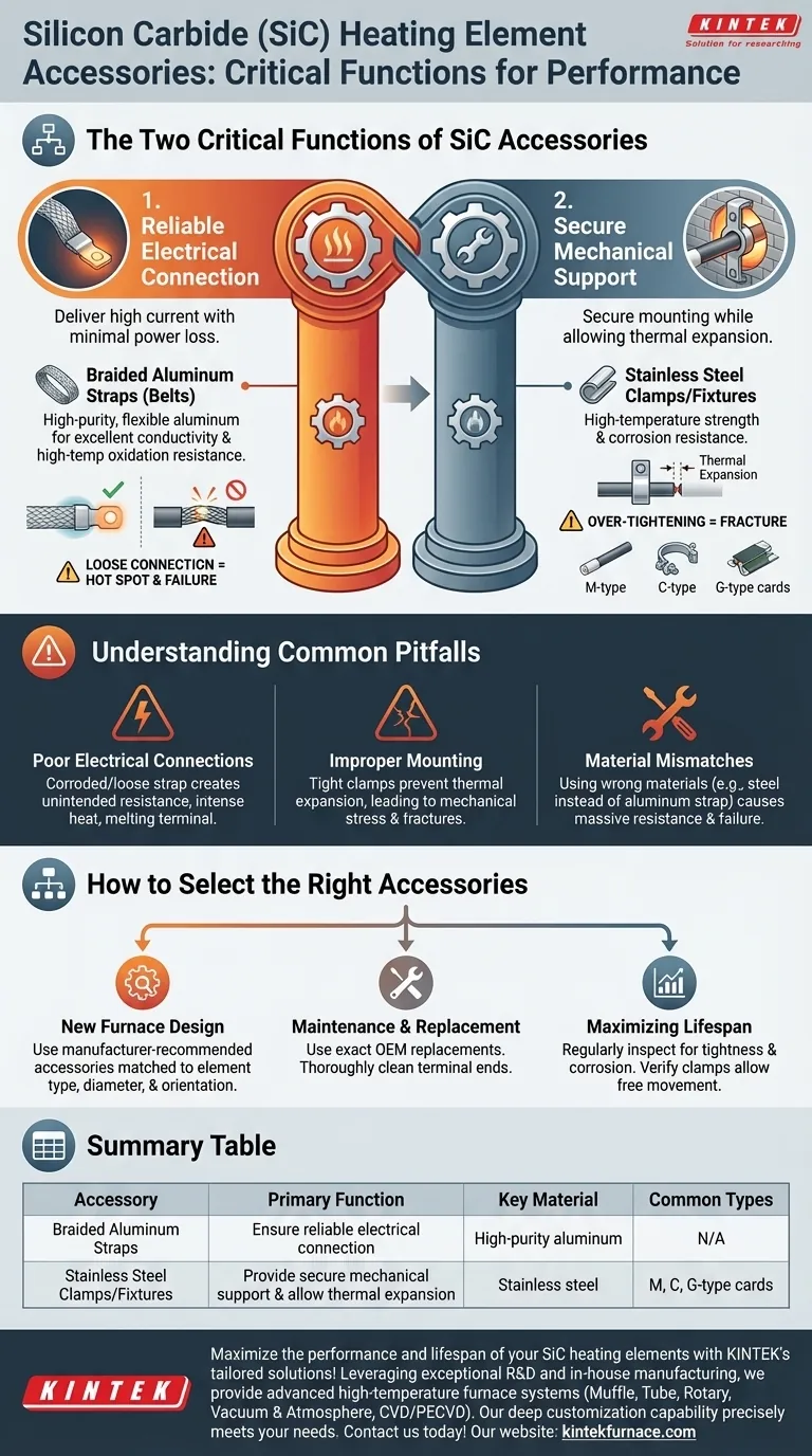What accessories are used with silicon carbide heating elements and their functions? Ensure Reliable Performance and Longevity Visual Guide