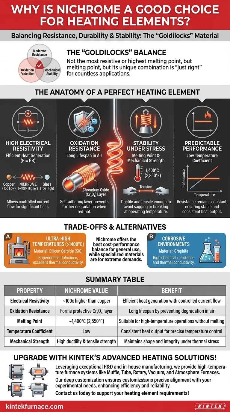 ¿Por qué el nicromo es una buena elección para elementos calefactores? Descubra su alta resistencia y durabilidad Guía Visual