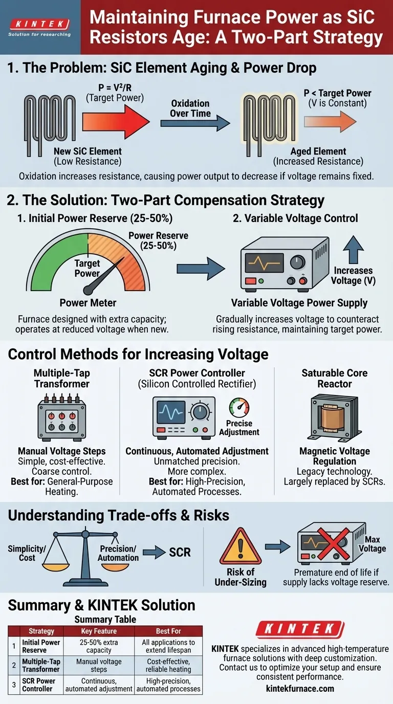 How can the power input to a furnace be maintained as SiC resistors age? Ensure Consistent Heating with Adaptive Power Control Visual Guide