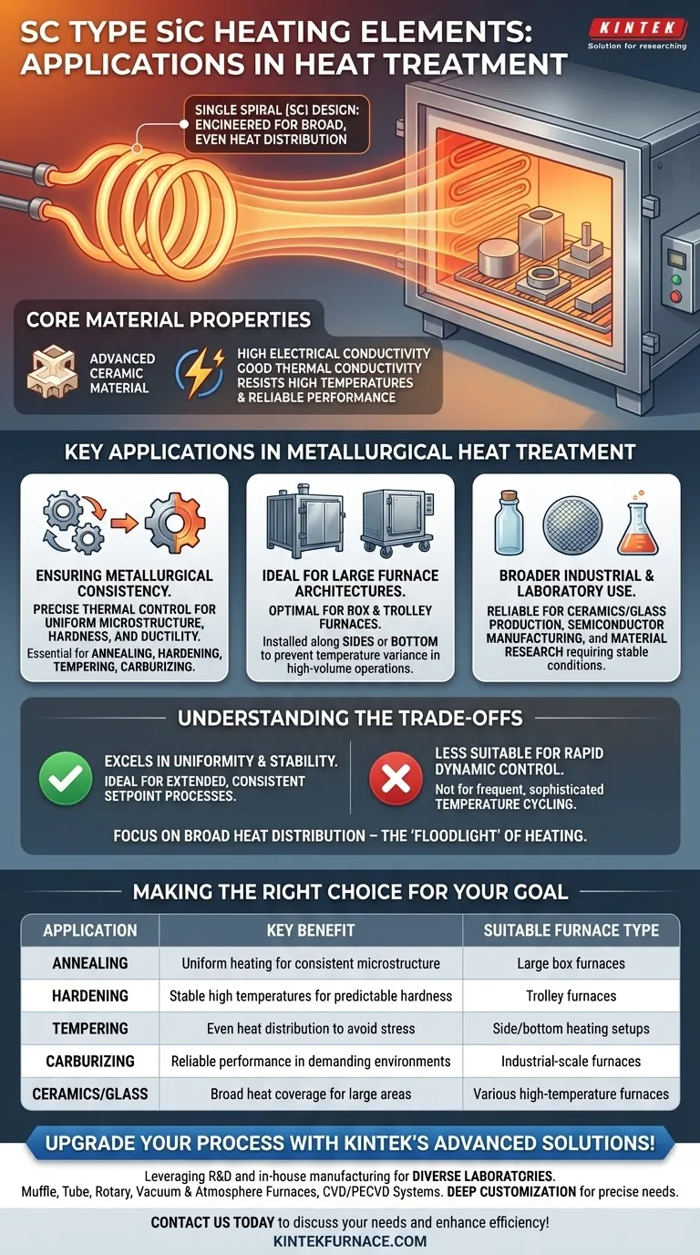 Welche Anwendungen haben SC-Typ Siliziumkarbid-Heizelemente in der Wärmebehandlung? Gleichmäßige Hochtemperaturregelung erreichen Visuelle Anleitung