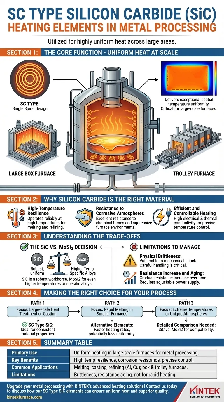 Wie werden SC-Typ Siliziumkarbid-Heizelemente in der Metallverarbeitung eingesetzt? Erzielen Sie gleichmäßige Wärme für Qualitätsmetalle Visuelle Anleitung