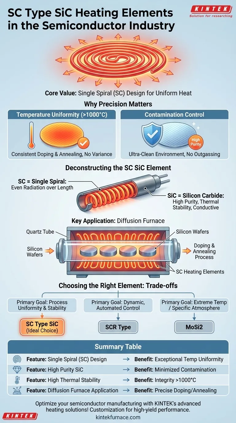 ¿Cómo se utilizan los elementos calefactores de carburo de silicio tipo SC en la industria de semiconductores? Logre precisión y uniformidad Guía Visual