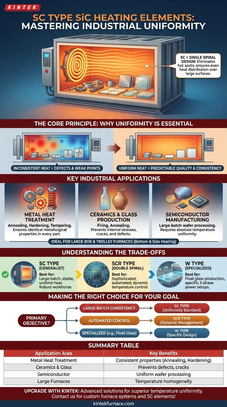 SC형 탄화규소 발열체의 일반적인 적용 분야는 무엇입니까? 산업 공정을 위한 균일한 열을 보장합니다. 시각적 가이드
