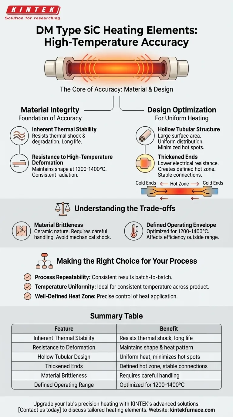 ما الذي يجعل عناصر التسخين من كربيد السيليكون من النوع DM مناسبة لدقة درجات الحرارة العالية؟ تحقيق تحكم دقيق في الحرارة دليل مرئي