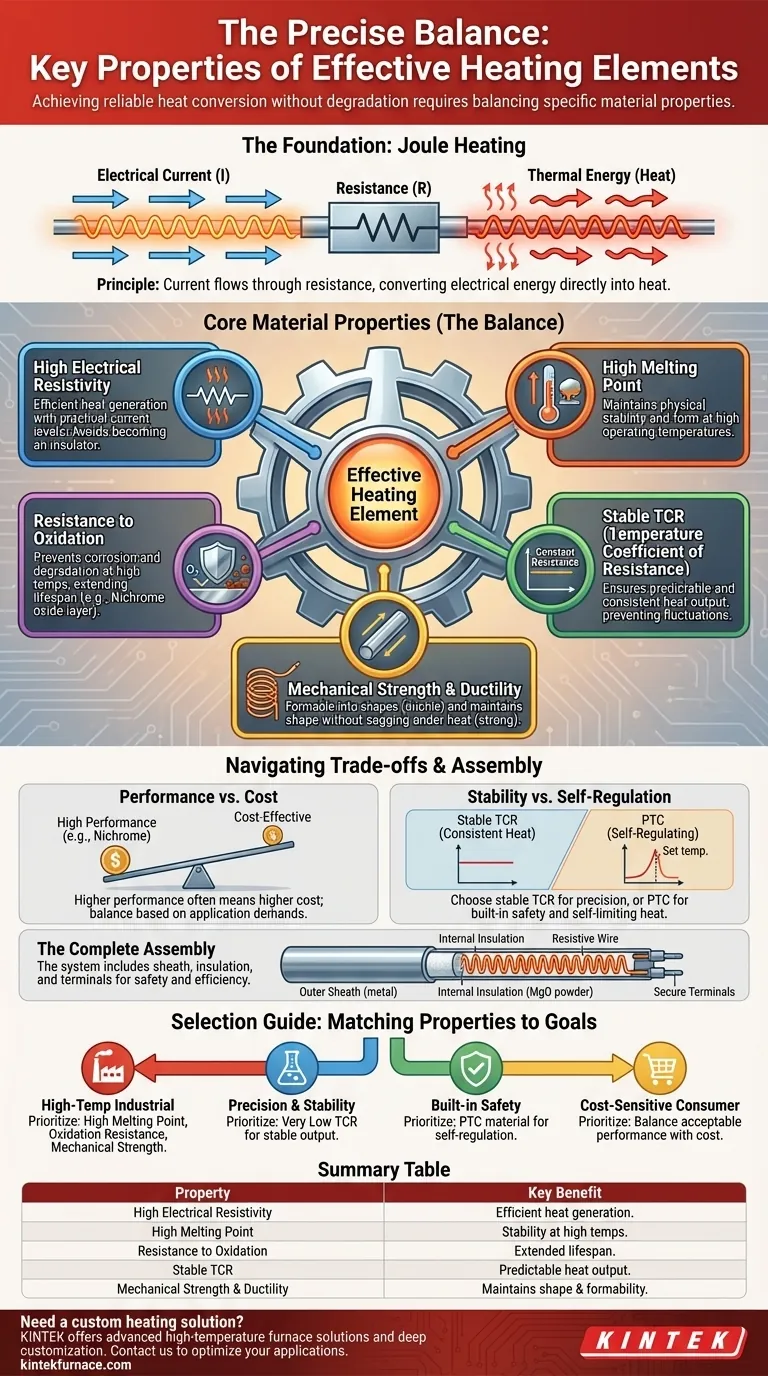 효율적인 발열체의 주요 특성은 무엇인가요? 효율성과 수명을 위해 열 발생을 최적화하세요 시각적 가이드
