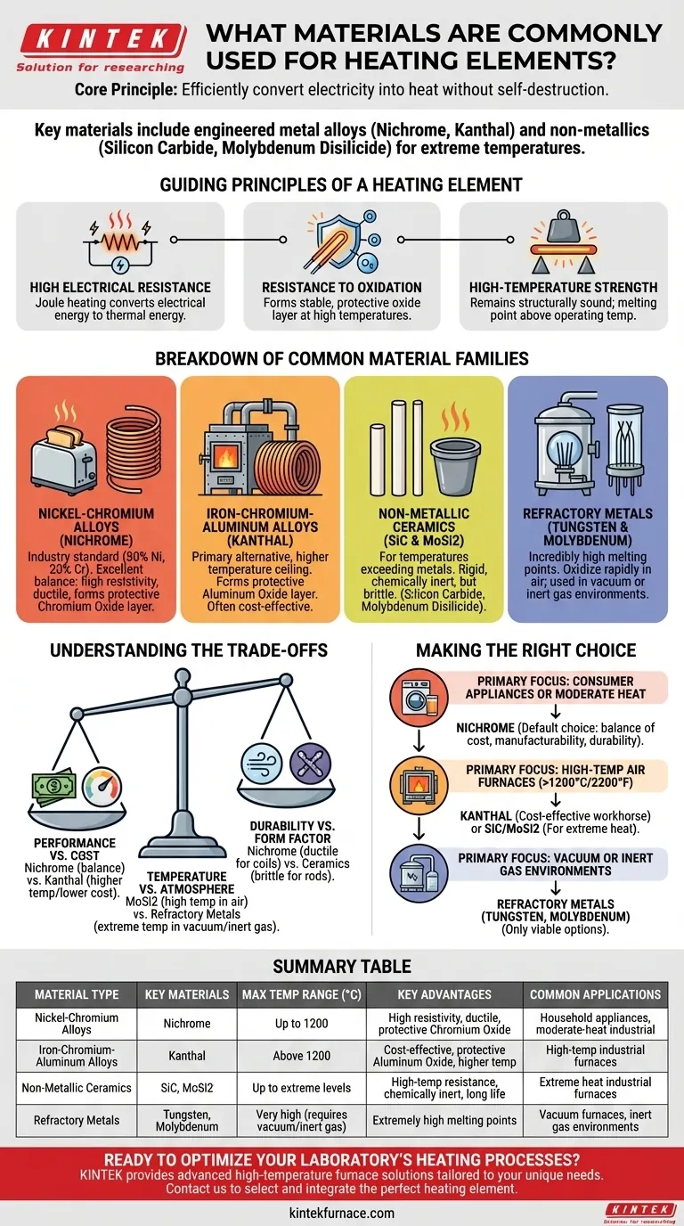 Quais materiais são comumente usados para elementos de aquecimento? Descubra as Melhores Escolhas para Suas Necessidades de Alta Temperatura Guia Visual