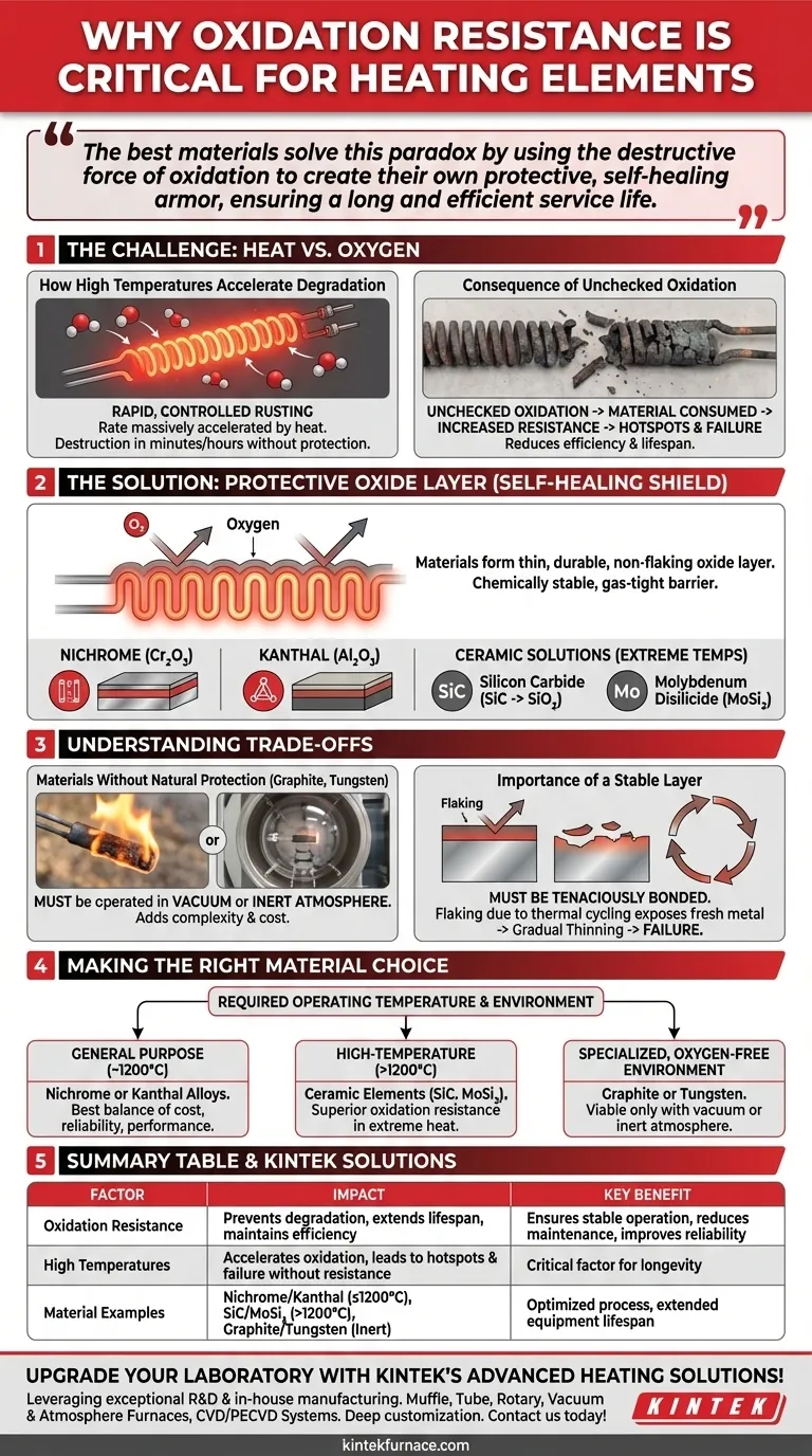Por que a resistência à oxidação é importante para elementos de aquecimento? Aumente a Vida Útil e Impulsione a Eficiência Guia Visual