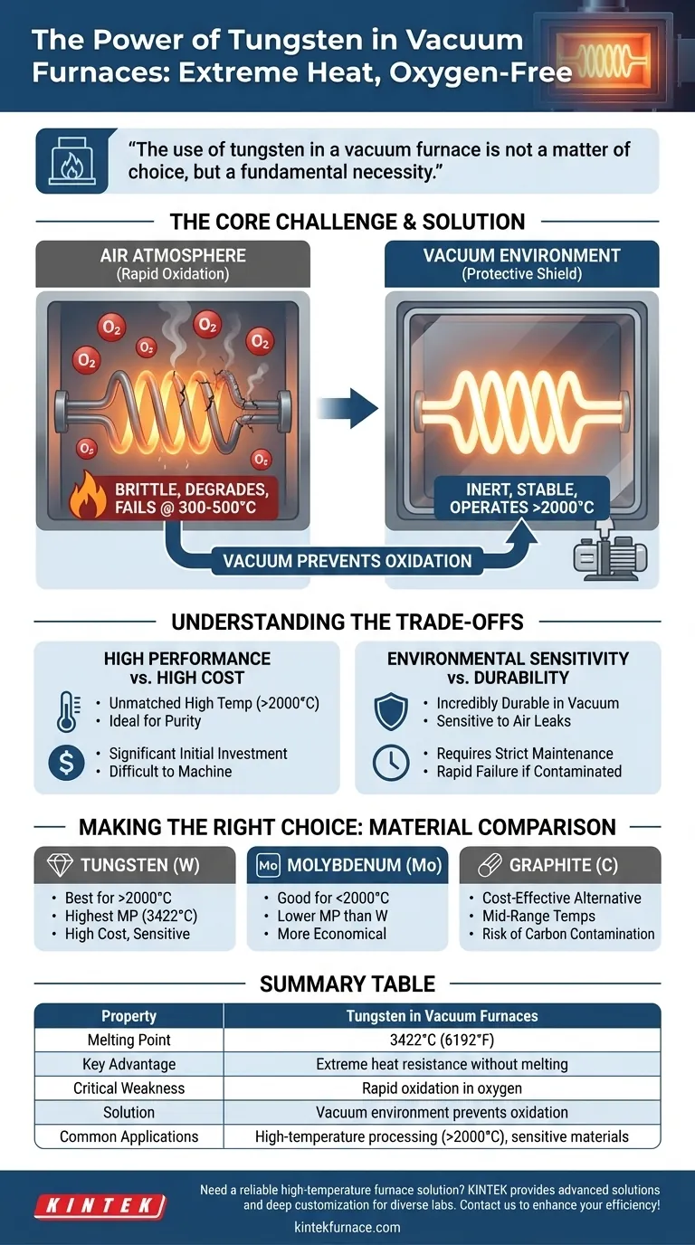 진공로에 텅스텐과 같은 내화 금속을 사용하는 이유는 무엇입니까? 고온 성능을 안전하게 구현하세요 시각적 가이드