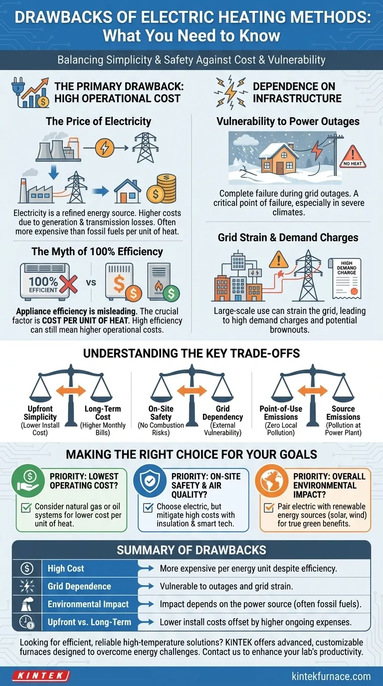 ما هي بعض عيوب طرق التدفئة الكهربائية؟ شرح التكاليف المرتفعة والاعتماد على الشبكة دليل مرئي