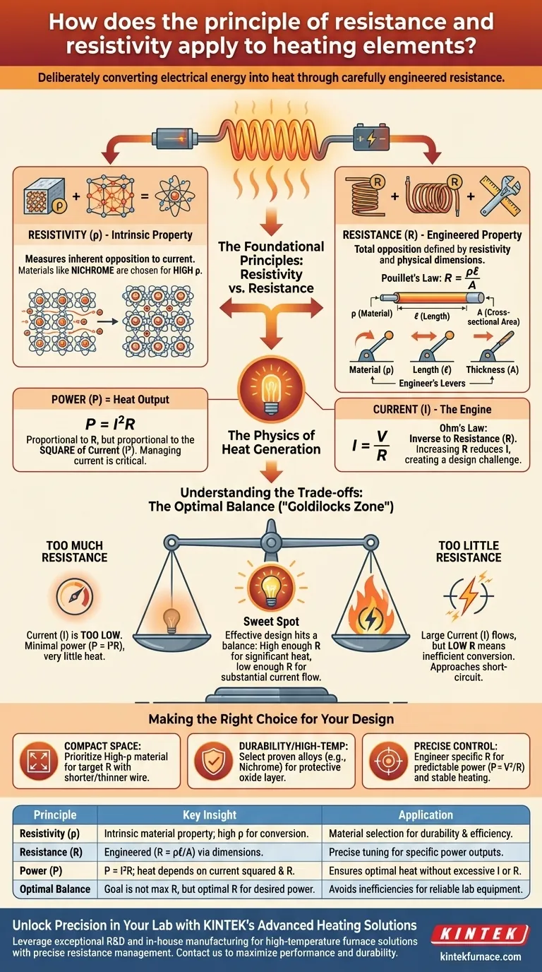 저항 및 비저항 원리는 가열 요소에 어떻게 적용됩니까? 효율적인 열 발생에 최적화 시각적 가이드