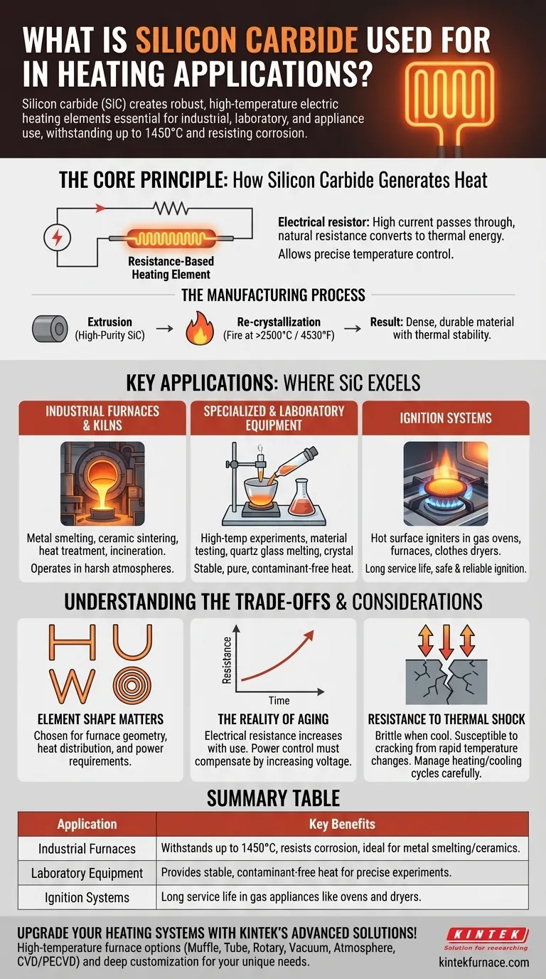 À quoi sert le carbure de silicium dans les applications de chauffage ? Découvrez sa durabilité à haute température Guide Visuel