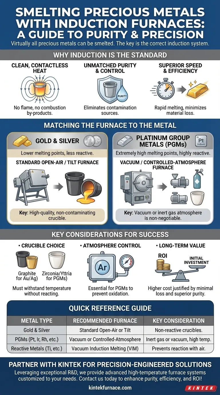 Quels métaux précieux peuvent être fondus à l'aide de fours à induction ? Obtenez une pureté et une efficacité élevées Guide Visuel