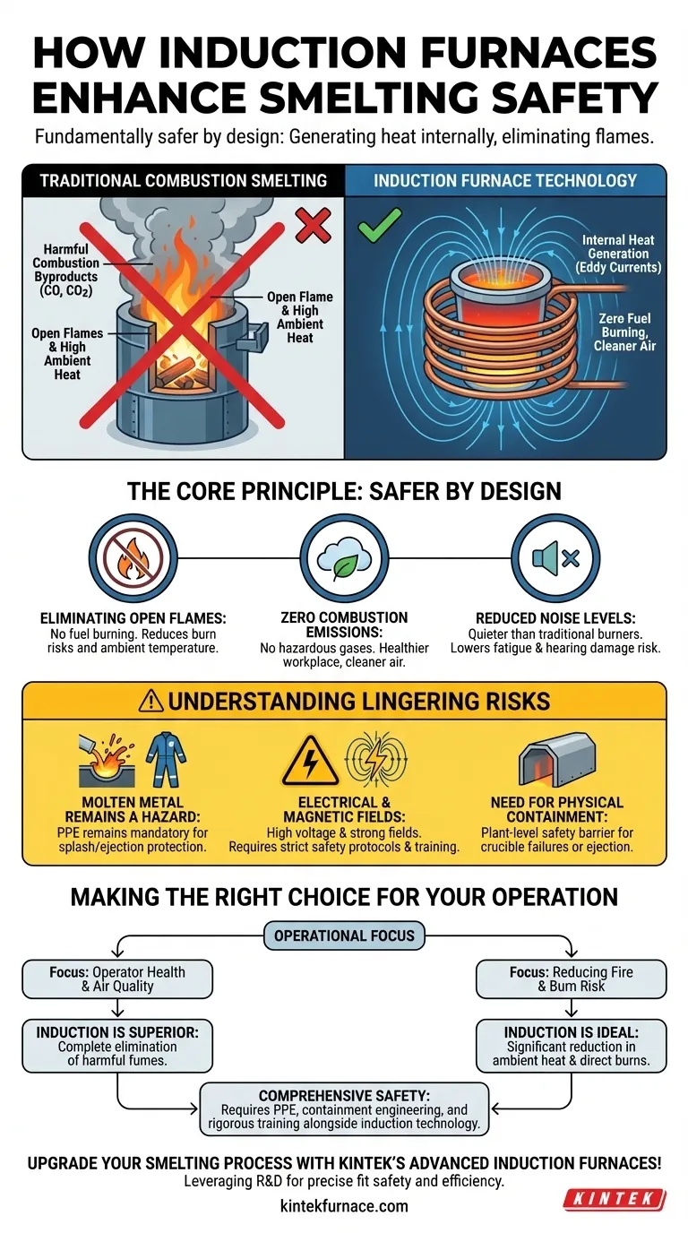 Como os fornos de indução aumentam a segurança durante o processo de fundição? Obtenha uma Fusão de Metal Mais Limpa e Segura Guia Visual