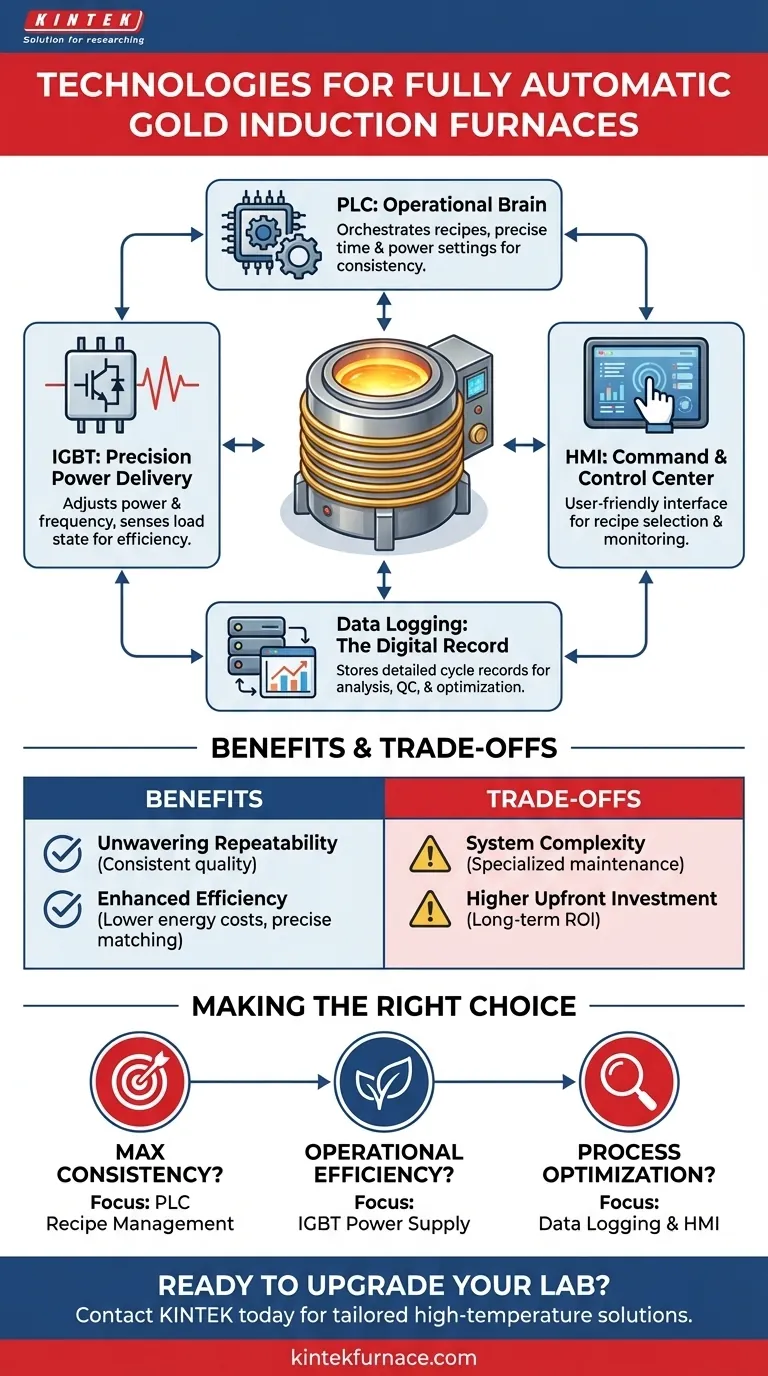 Que tecnologias são utilizadas para alcançar a operação totalmente automática em fornos de indução de ouro? Aumente a Eficiência e a Consistência Guia Visual