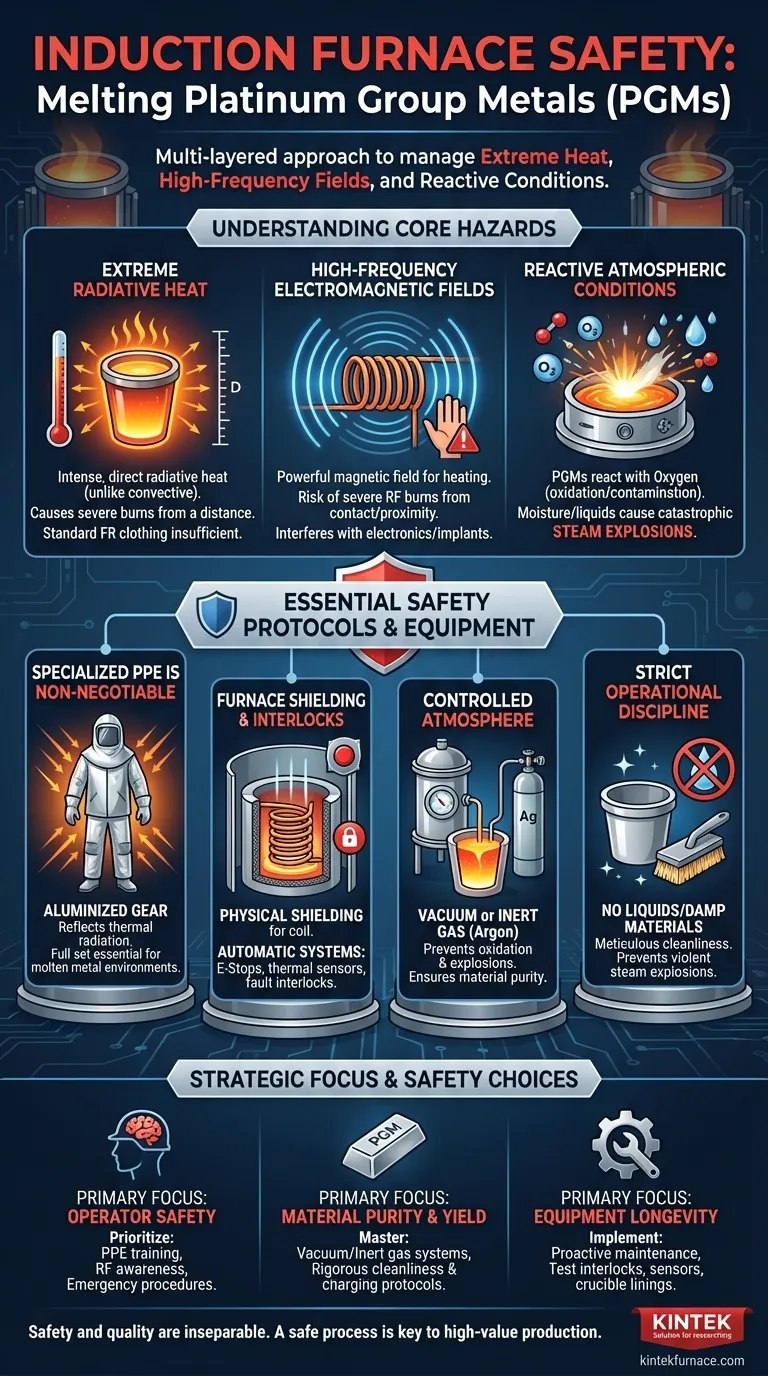 ¿Qué medidas de seguridad deben tomarse al operar un horno de inducción para la fusión de MGP? Garantizar la seguridad del operador y del material Guía Visual