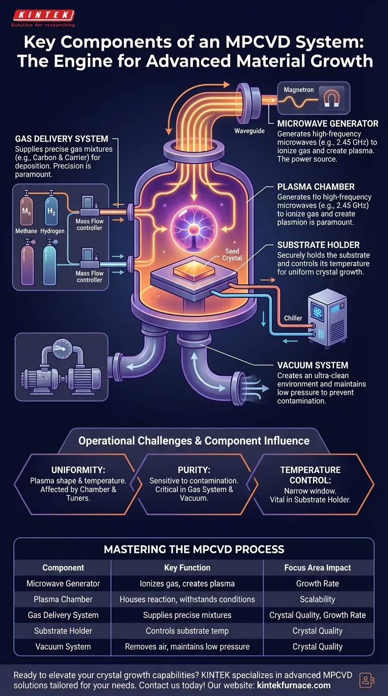 Quels sont les composants clés d'un système MPCVD ? Débloquez la croissance de cristaux de haute pureté Guide Visuel