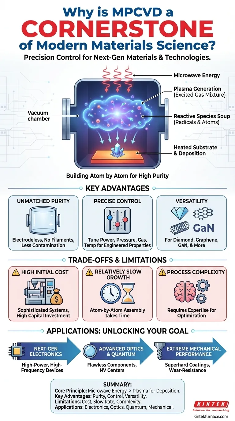 Why is MPCVD considered a cornerstone of modern materials science and engineering? Unlock High-Purity Materials for Innovation Visual Guide