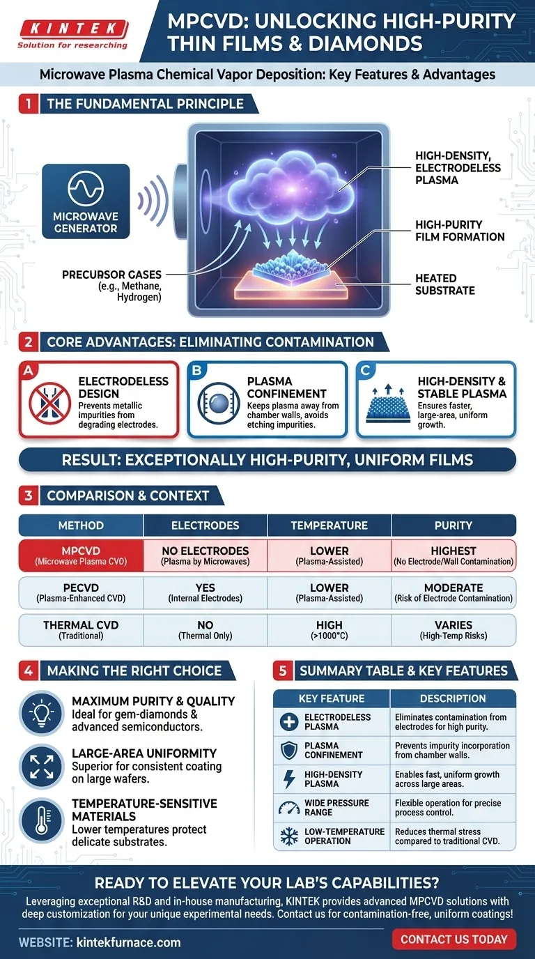 What are the key features of MPCVD? Achieve High-Purity Thin Films for Advanced Applications Visual Guide