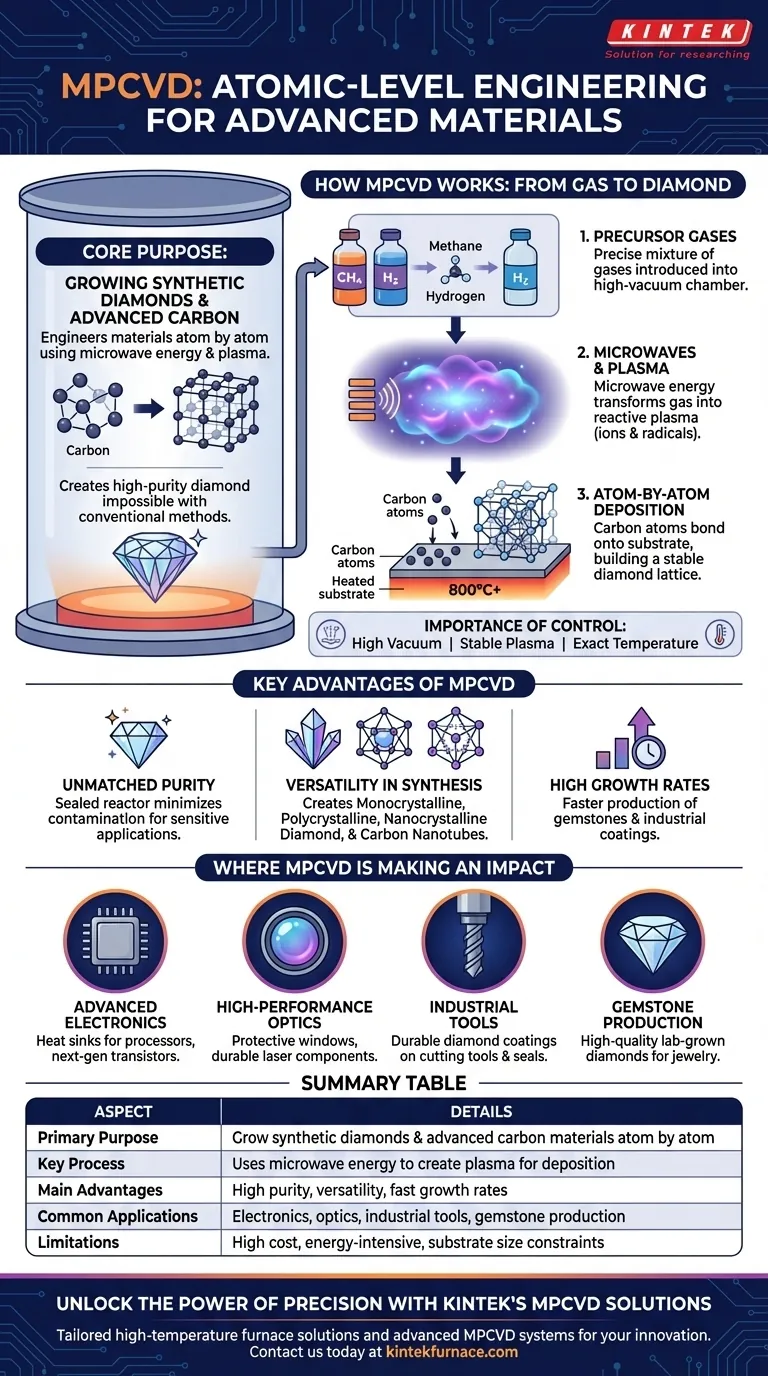 마이크로파 플라즈마 화학 기상 증착 시스템의 목적은 무엇입니까? 고순도 다이아몬드 및 첨단 재료 성장 시각적 가이드