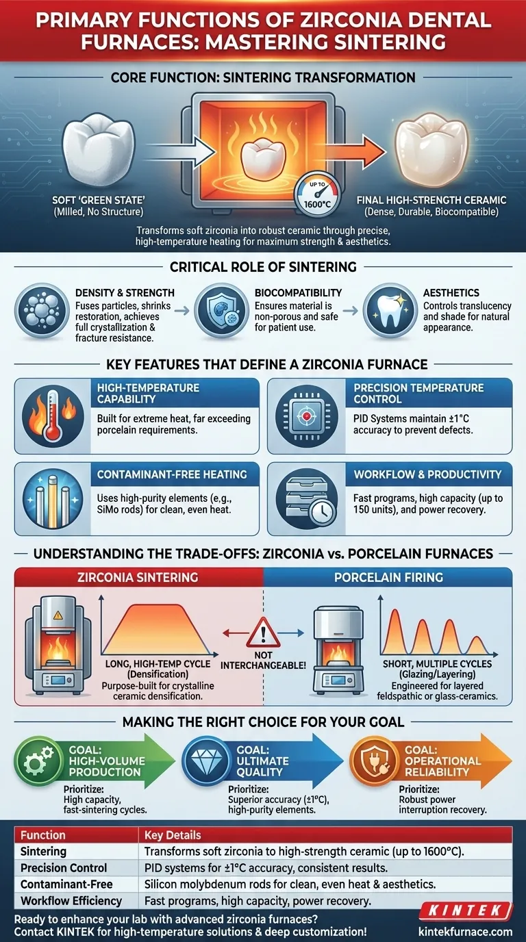 What are the primary functions of zirconia dental furnaces? Essential for High-Strength Dental Restorations Visual Guide