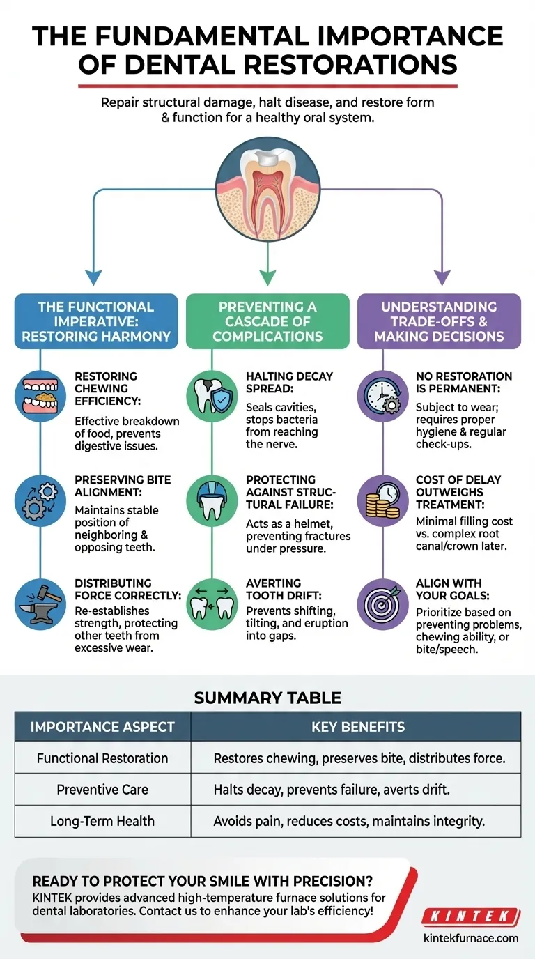Qual è l'importanza dei restauri dentali? Ripristinare la funzione e prevenire il declino della salute orale Guida Visiva