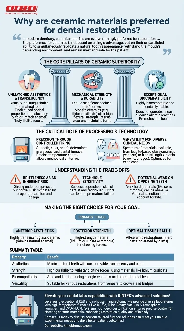 لماذا تُفضل مواد السيراميك في ترميمات الأسنان؟ اكتشف فوائدها الجمالية، وقوتها، وتوافقها الحيوي دليل مرئي
