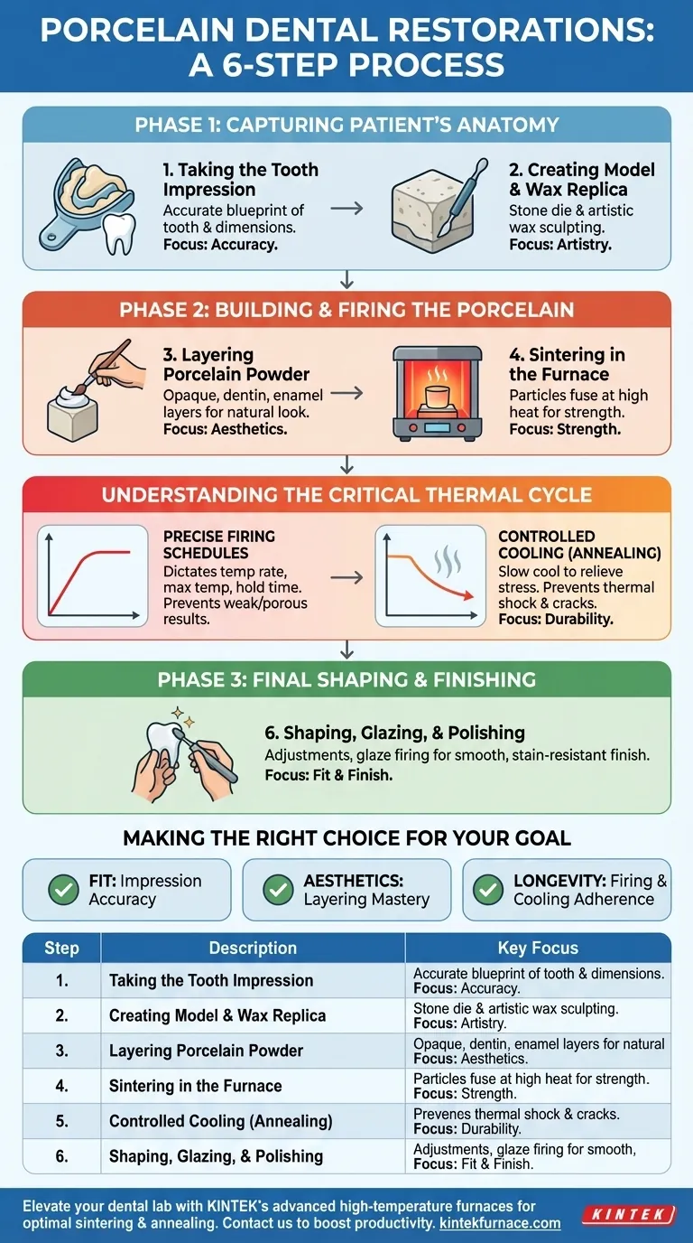 Каков пошаговый процесс изготовления фарфоровых зубных реставраций? Мастерство точности и эстетики Визуальное руководство