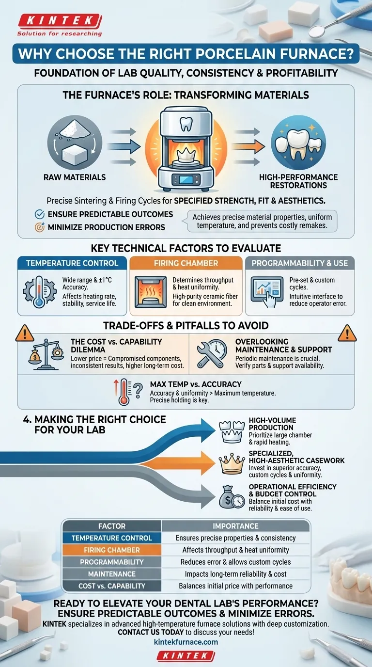 Why is choosing the right type of porcelain furnace important? Ensure Quality and Profitability in Your Dental Lab Visual Guide