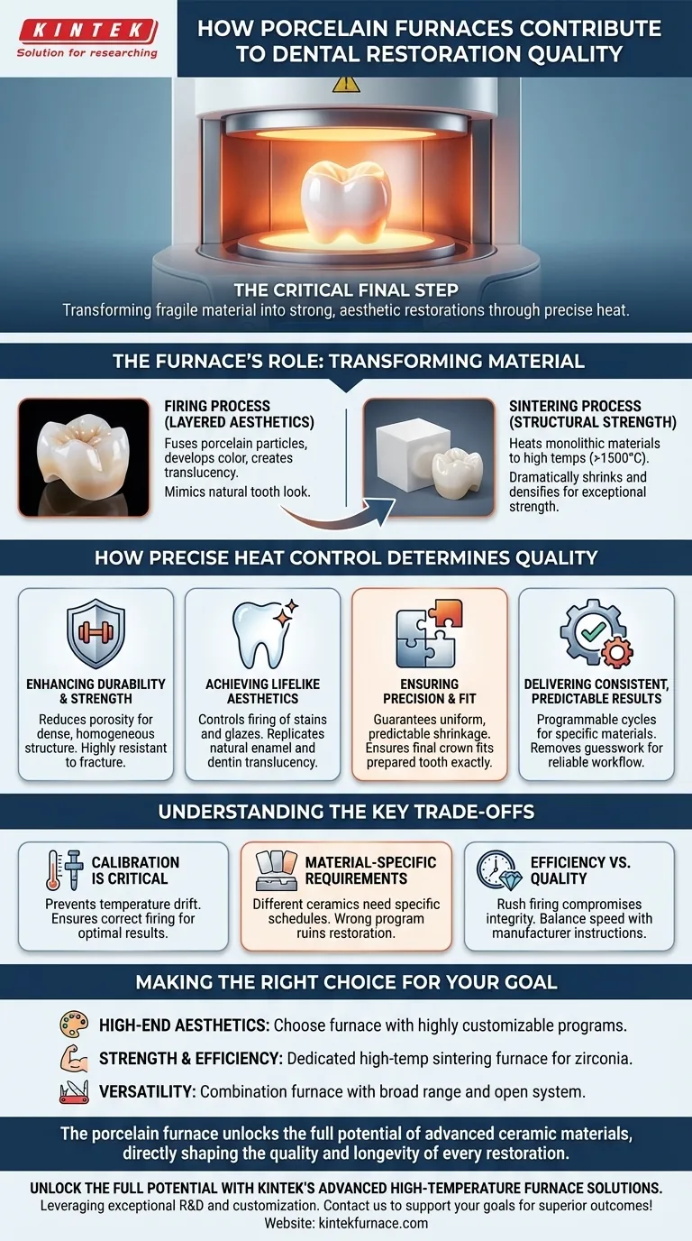 In che modo i forni per porcellana contribuiscono alla qualità del restauro dentale? Garantire resistenza, estetica e adattamento Guida Visiva