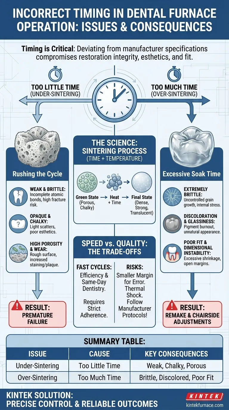 What issues can arise from incorrect timing in dental furnace operation? Avoid Restoration Failures and Ensure Quality Visual Guide
