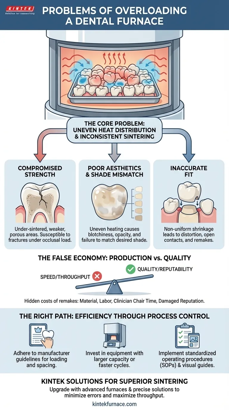 What problems does overloading a dental furnace cause? Avoid Costly Failures and Ensure Quality Visual Guide