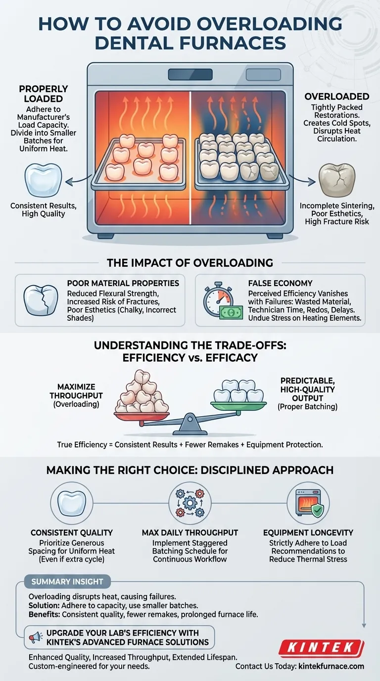 How can overloading of dental furnaces be avoided? Ensure Uniform Heating for Perfect Restorations Visual Guide