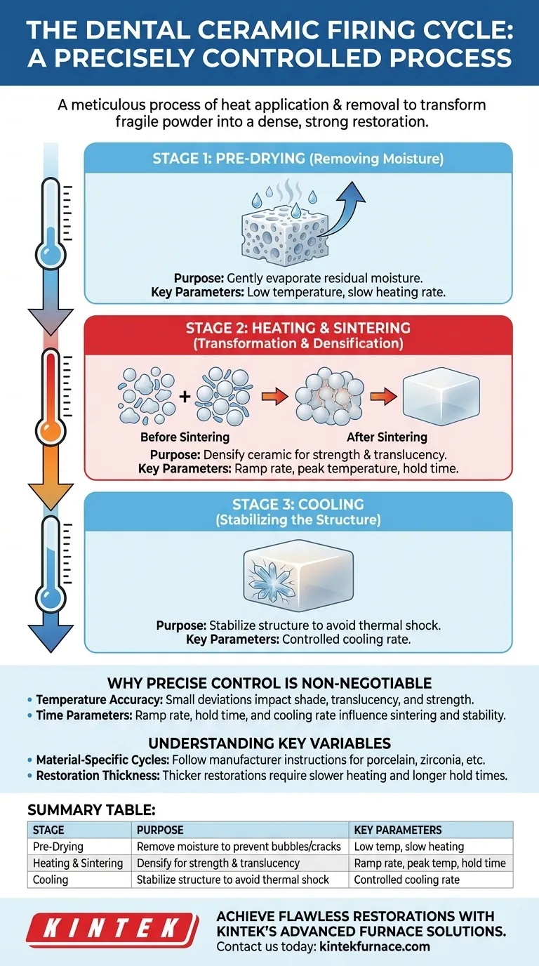 Woraus besteht der Brennzyklus eines dentalen Keramikofens? Meisterhafte Präzision für perfekte Restaurationen Visuelle Anleitung