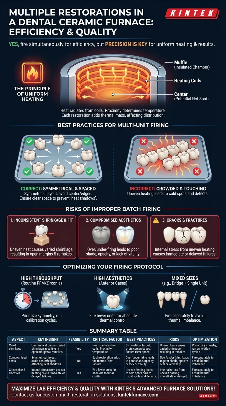 치과용 세라믹 퍼니스를 사용하여 여러 보철물을 동시에 소성할 수 있습니까? 적절한 기술로 실험실 효율성 극대화 시각적 가이드