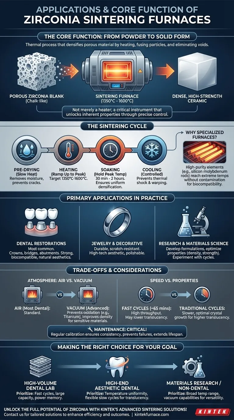 What are the main applications of zirconia sintering furnaces? Unlock High-Strength Ceramics for Dental and Industrial Use Visual Guide
