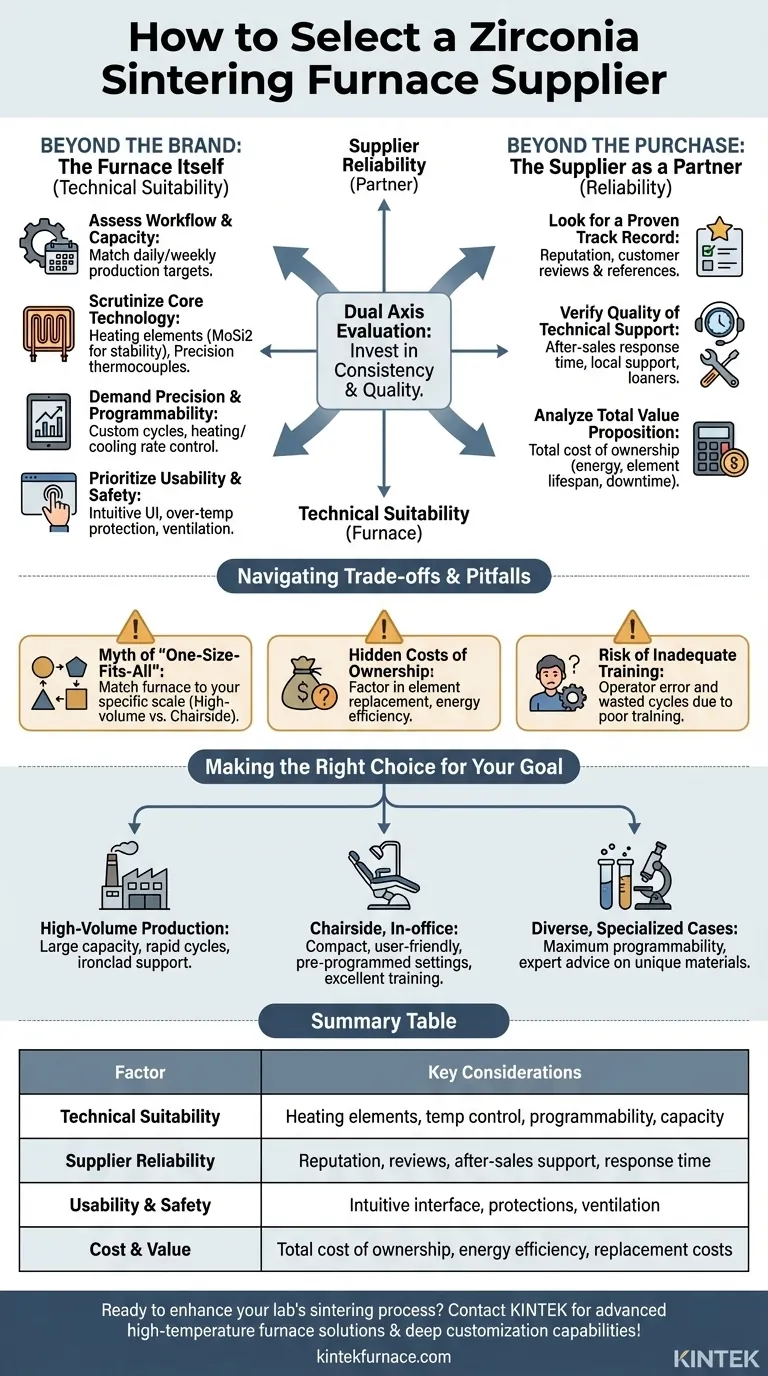 Wie wählt man einen Lieferanten für Zirkonoxid-Sinteröfen aus? Präzision und Zuverlässigkeit für Ihr Labor gewährleisten Visuelle Anleitung
