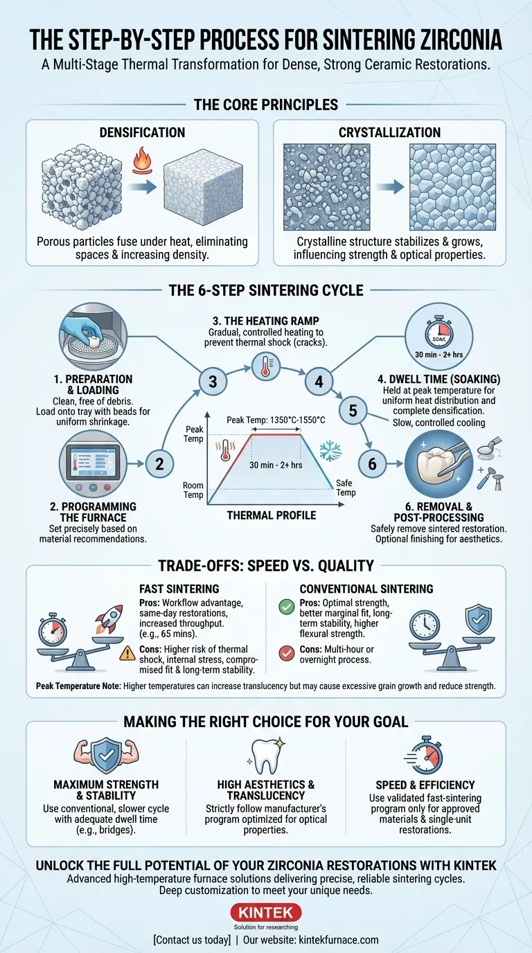 What is the step-by-step process for sintering zirconia? Achieve Dense, Strong Ceramic Restorations Visual Guide