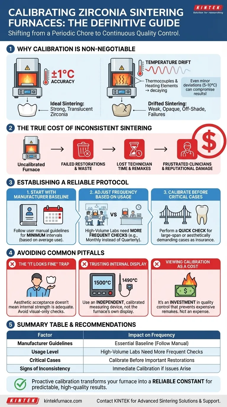 How frequently should zirconia sintering furnaces be calibrated? Ensure Precision for Superior Dental Restorations Visual Guide