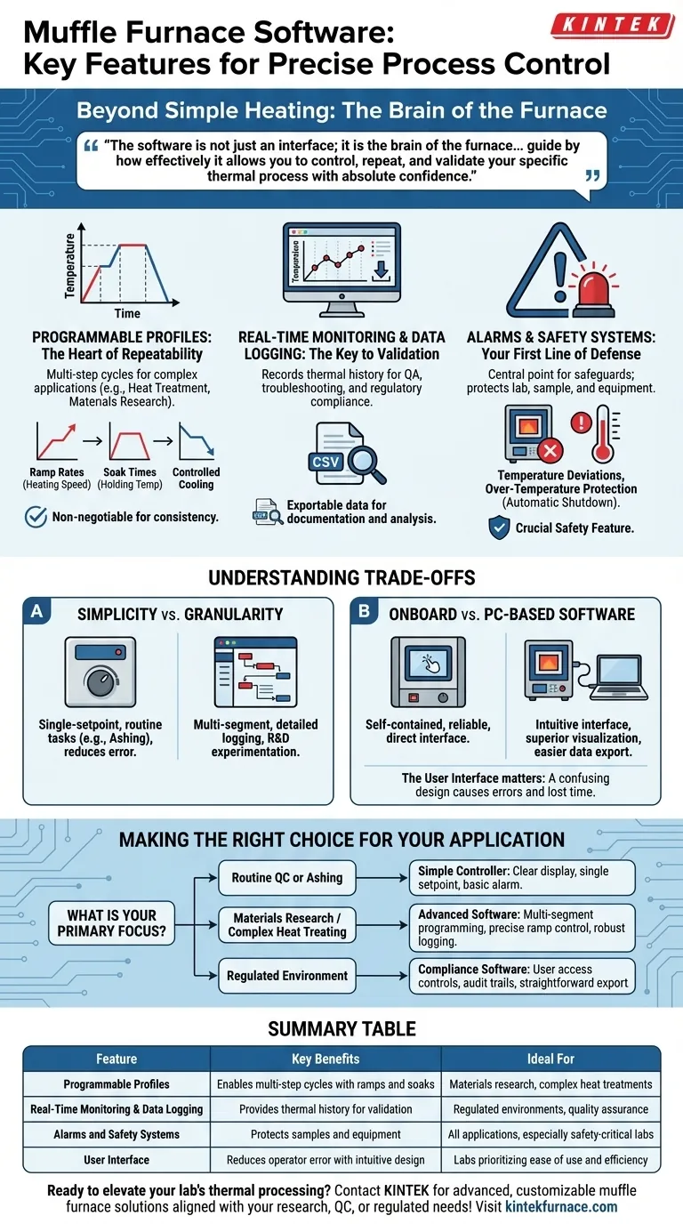 Welche Softwarefunktionen sollten bei der Auswahl eines Muffelofens berücksichtigt werden? Optimieren Sie Ihre thermischen Prozesse mit Präzision Visuelle Anleitung