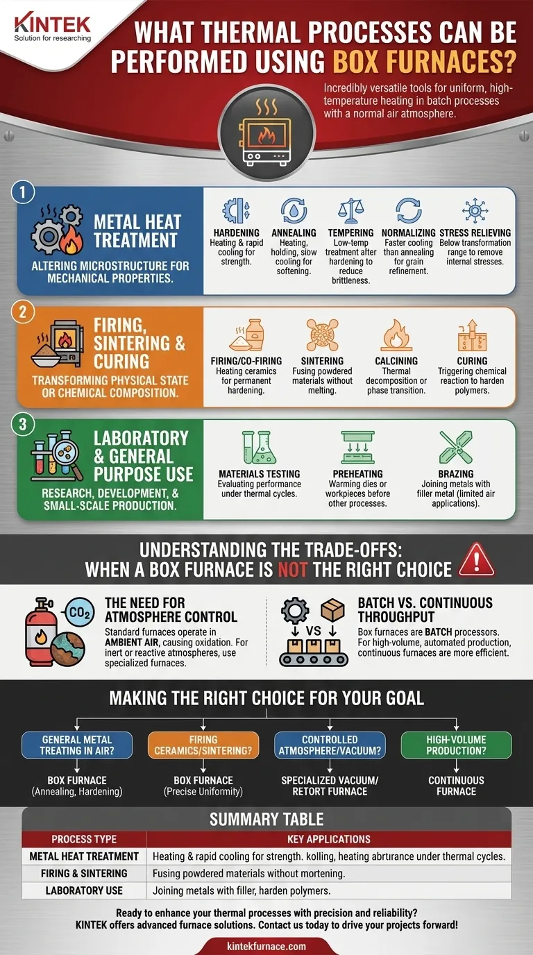 ¿Qué procesos térmicos se pueden realizar con hornos de caja? Descubra soluciones versátiles de tratamiento térmico Guía Visual