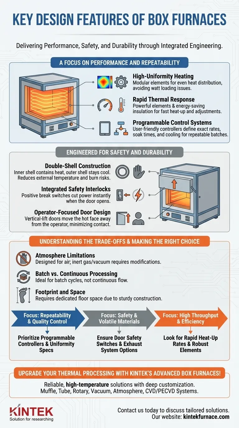 Quais são as principais características de design dos fornos tipo caixa? Descubra Processamento Térmico Seguro e de Alto Desempenho Guia Visual