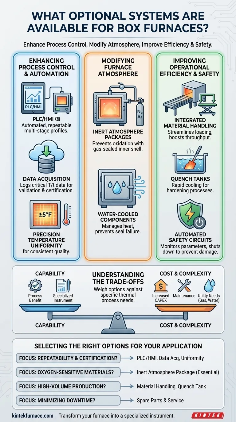 What optional systems are available for Box Furnaces? Enhance Your Thermal Process with Custom Solutions Visual Guide