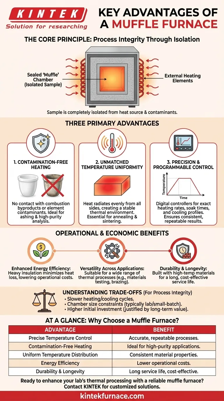 Quali sono i principali vantaggi derivanti dall'uso di un forno a muffola? Ottieni un riscaldamento preciso e privo di contaminazioni per il tuo laboratorio Guida Visiva