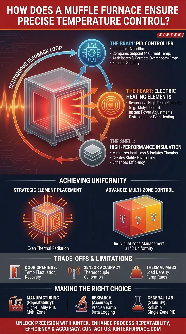 マッフル炉はどのようにして正確な温度制御を実現するのでしょうか？正確な加熱の主要コンポーネントを発見する ビジュアルガイド
