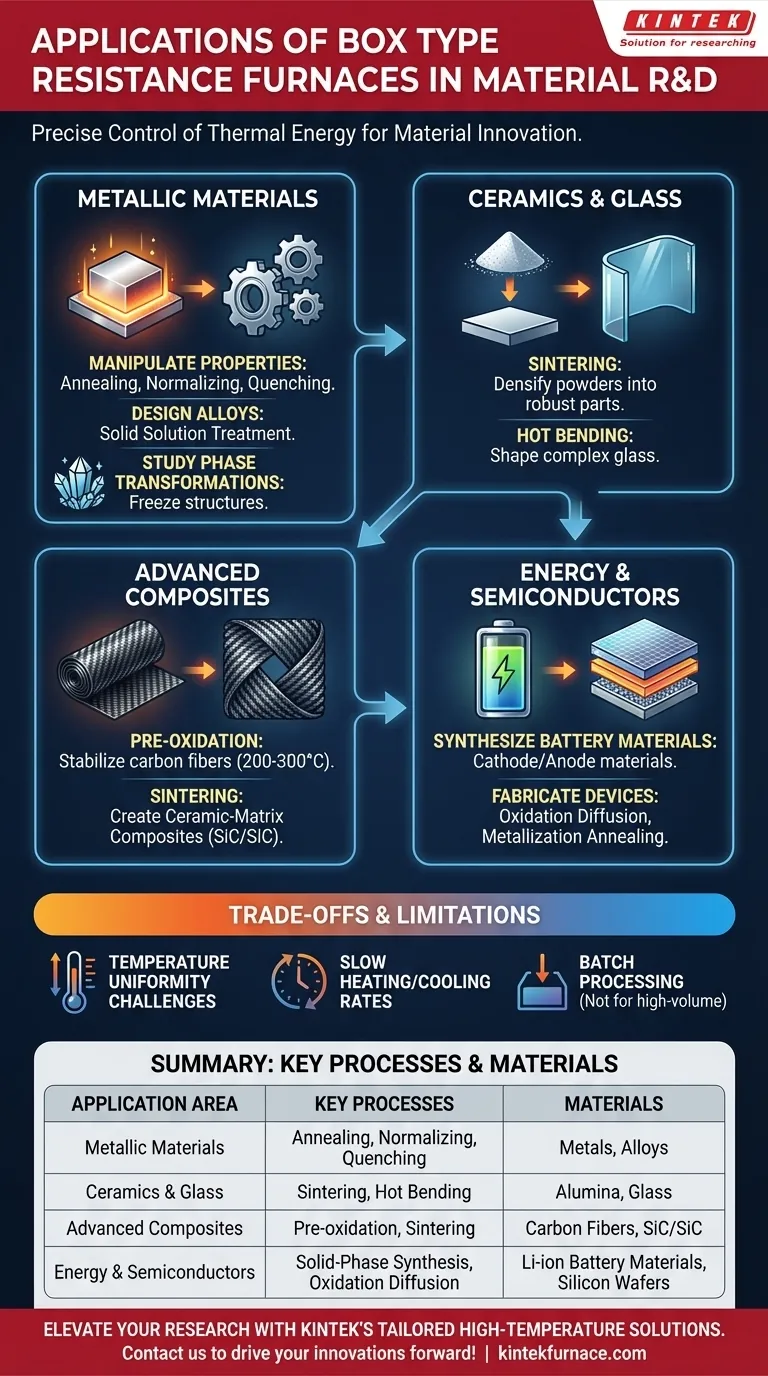 What are the applications of box type resistance furnaces in material research and development? Unlock Precision in Material Synthesis Visual Guide