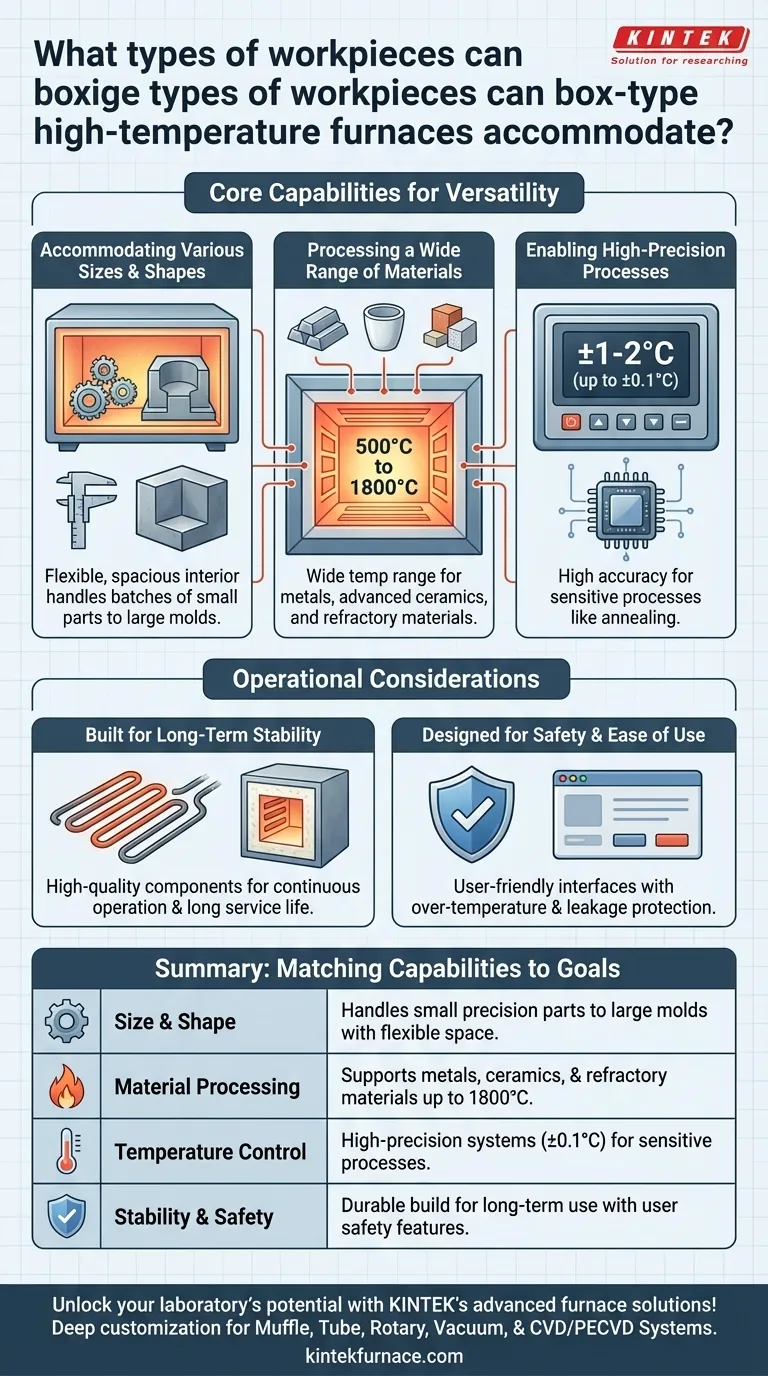 What types of workpieces can box type high-temperature resistance furnaces accommodate? Versatile Solutions for Diverse Materials Visual Guide